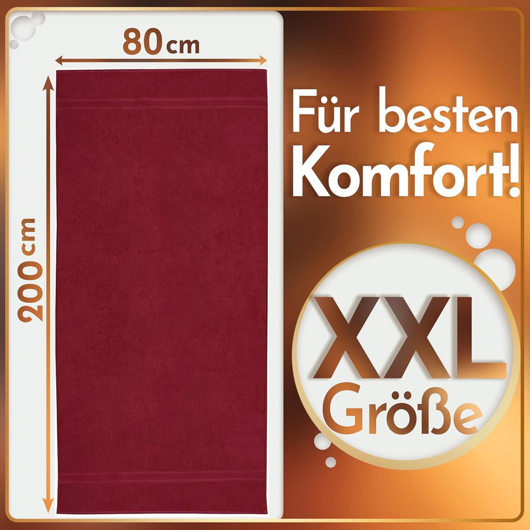 NatureMark 2er Pack SAUNATÜCHER Premium Qualität 80x200cm SAUNATUCH Sauna-Handtuch Doppelpack Farbe: