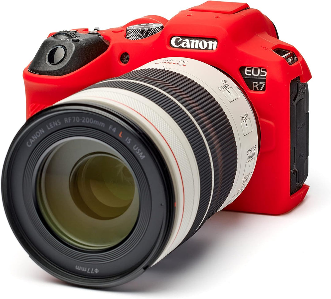 easyCover - Silikon Kameratasche - Schutz für Ihre Kamera - Canon R7 - Rot Red, Red