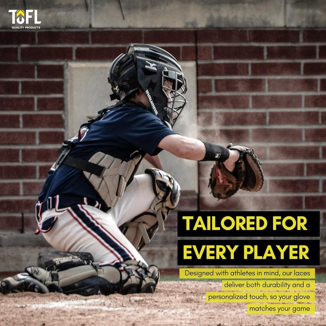 TOFL Softball and Baseball Glove Lace Kit | Mitt Lace Glove Repair Lacing Kit | 2 Leather Laces with