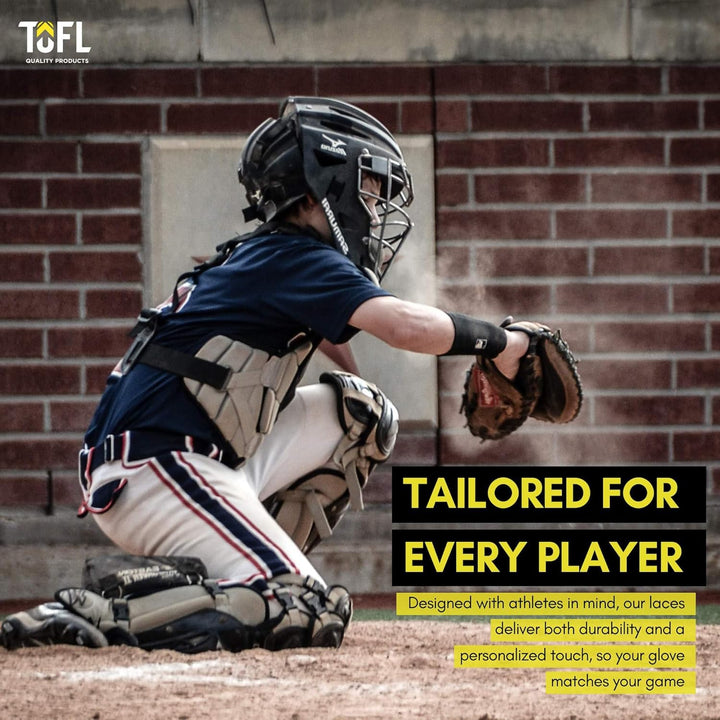 TOFL Softball and Baseball Glove Lace Kit | Mitt Lace Glove Repair Lacing Kit | 2 Leather Laces with