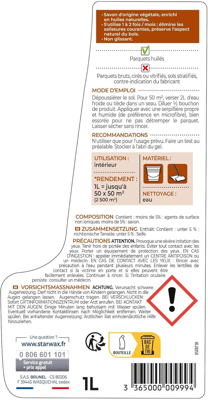 Seife Wartung Parkett geölte für Glanz