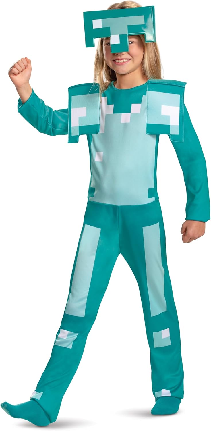 Disguise Offizielles Minecraft Kostüm Kinder Jungen Armour Kostüm Karneval Kostüm Minecraft Fasching