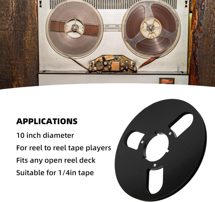 Aufnahmebandspule, 1/4 10-Zoll-Leerbandspule, Universelle 3-Loch-Aluminiumlegierung, Offene Spule fü