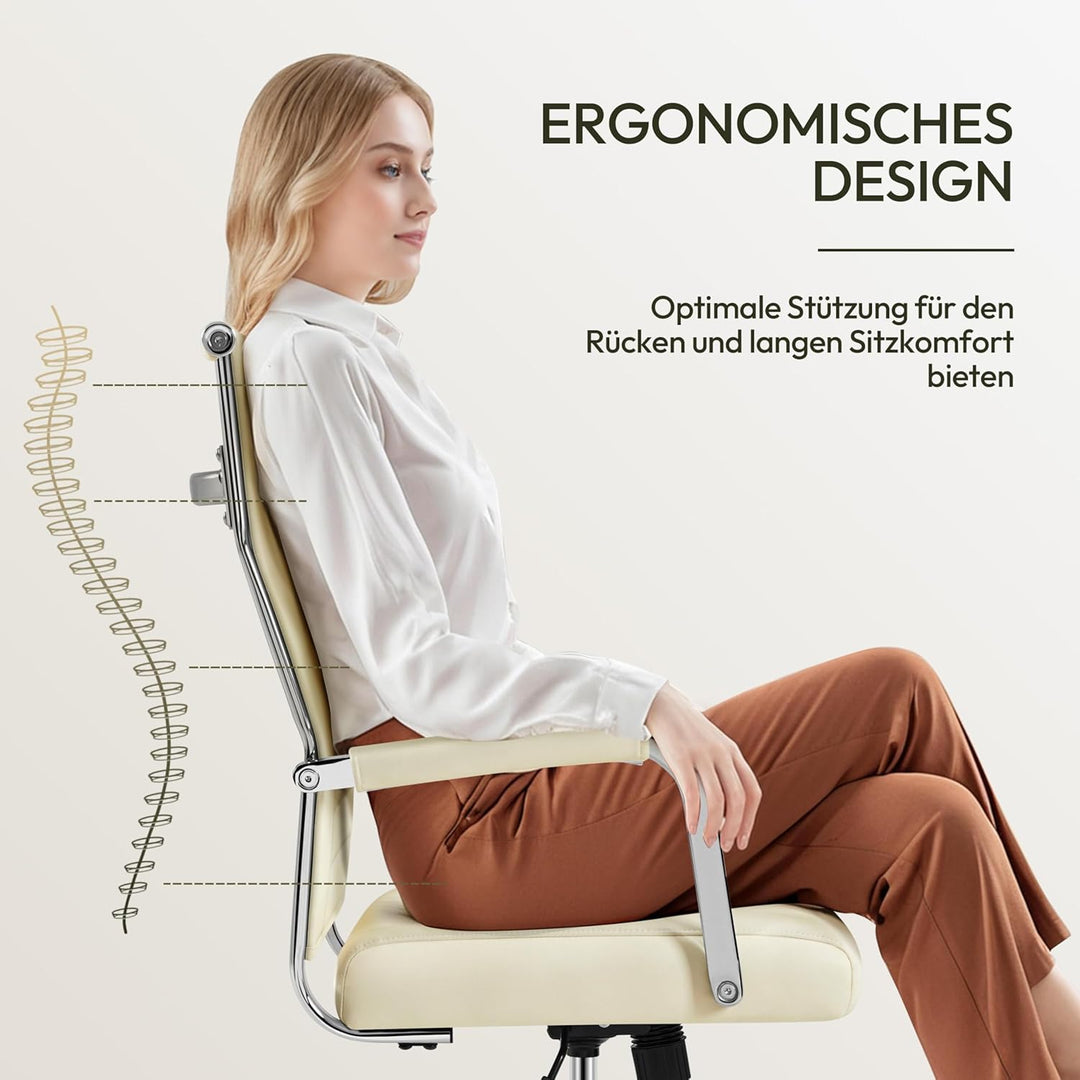 Yaheetech Bürostuhl ergonomischer Schreibtischstuhl mit Armlehnen, Chefsessel Computerstuhl hoher Rü