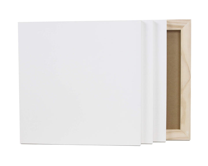 Paintersisters® 4er Set Grösse 40 x 40 cm Malgrund aus Holz, weiss grundiert, Holzmalgrund in 19mm S