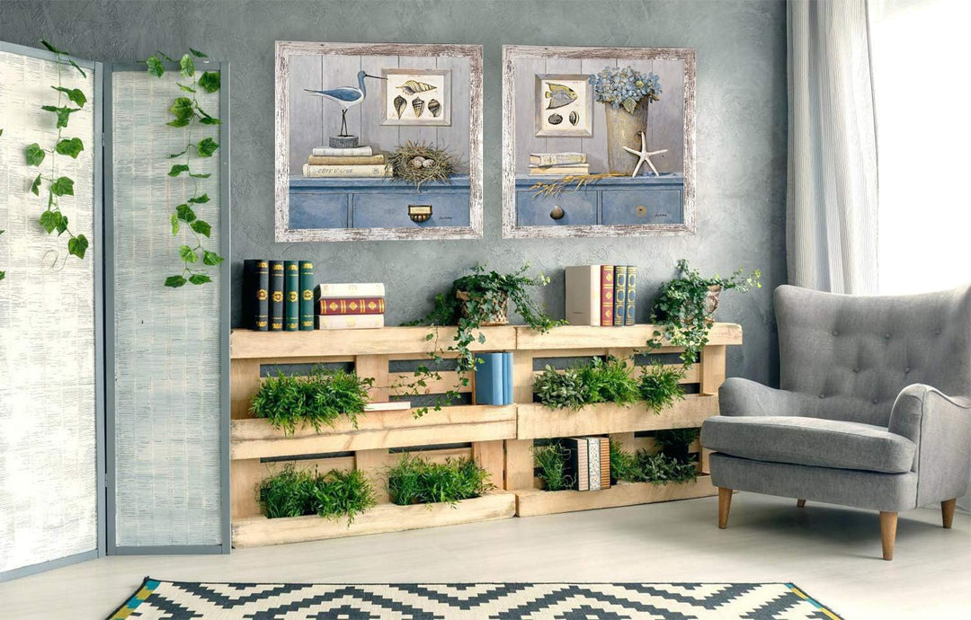 Monzetta Deluxe Bilderrahmen Posterrahmen 35x94 cm Weiss Vintage Shabby Chic cm Schritt Formatwahl 9