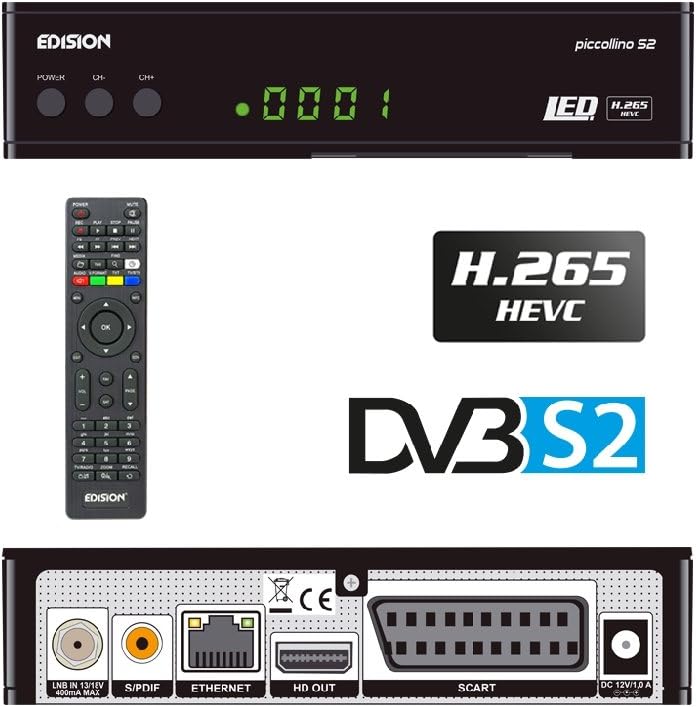 Edision Piccollino S2 Full HD Satelliten-Receiver FTA HDTV DVB-S2 (HDMI, USB 2.0,Scart,Display,CA,LA