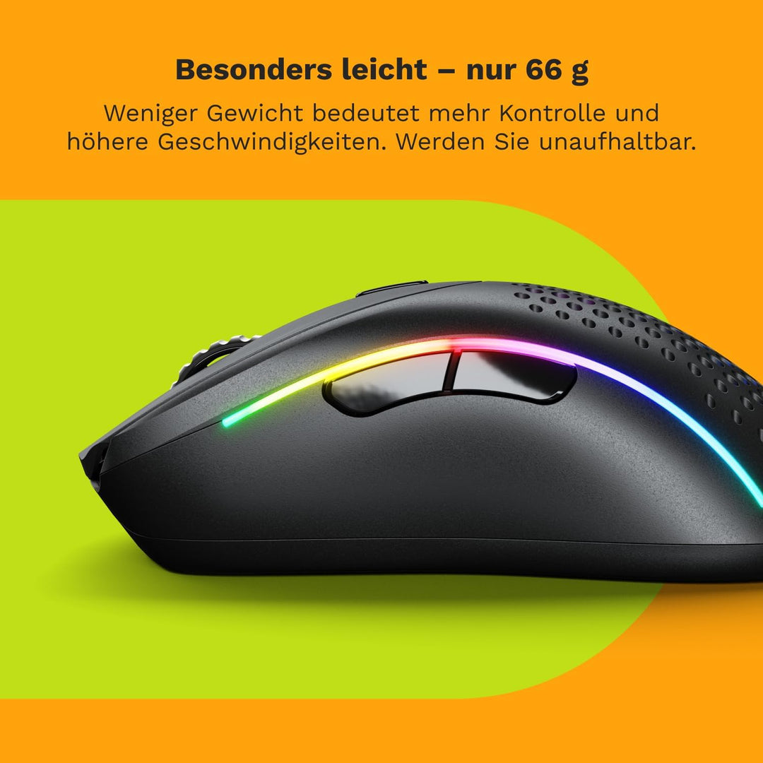 GLORIOUS Gaming Model D 2 Wireless Gaming Mouse - superleicht 66g, bis zu 210h Batterie, 26K Opt. Se