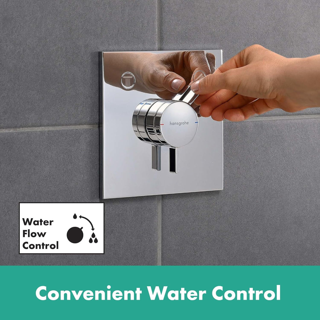hansgrohe DuoTurn E - Duscharmatur Unterputz für 2 Verbraucher, Mischbatterie Dusche eckig, Einhebel