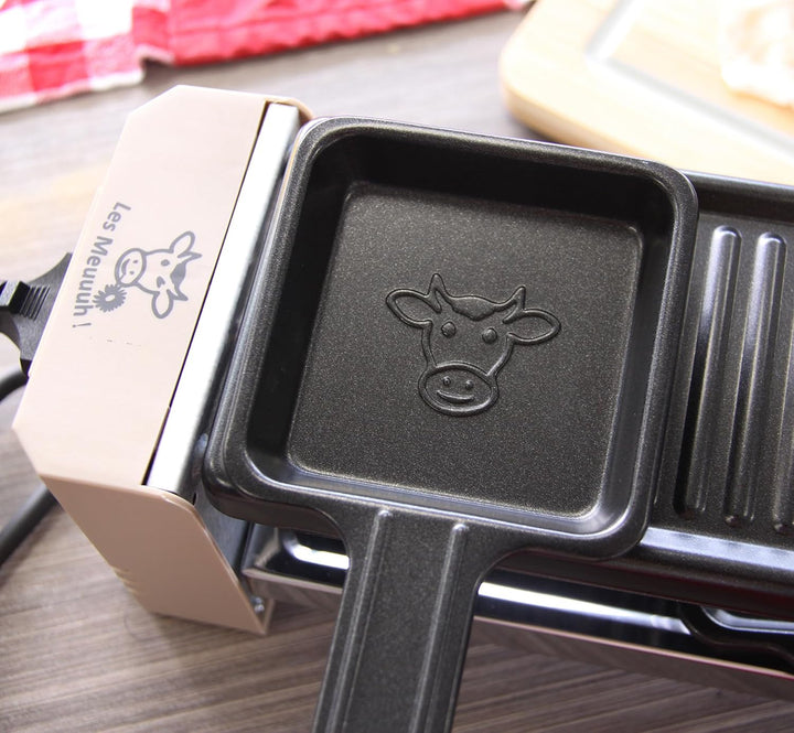 LITTLE BALANCE 8763 Happy Connect 2 Mouuuh…!, Raclette für 1 oder 2 Personen, Serienmontage von 4 Ge