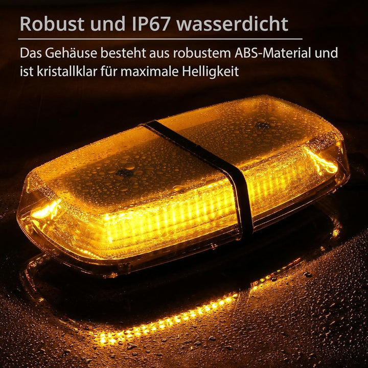 PROZOR 72LED Notfall Warnblitzlicht mit E-Mark, 18W 12V/24V Rundumleuchte IP67 Wasserdicht 8 Blitzmo