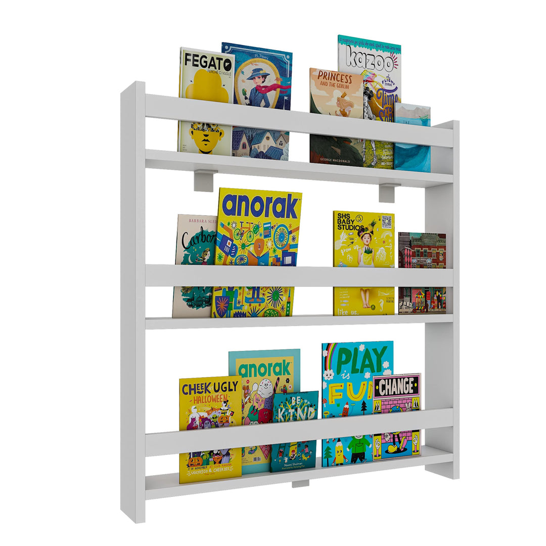 VCM Holzregal hängend | platzsparendes Kinder Regal | Masse: H. 80 x B. 70 x T. 10 cm | Elegantes Re