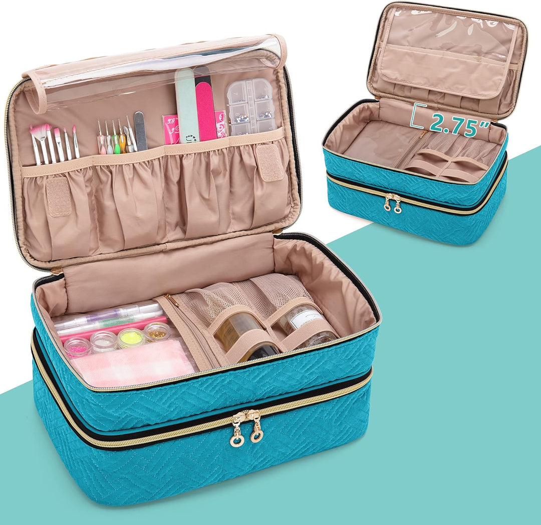 BAFASO Nagellack Aufbewahrung, Nagellack Organizer Tasche für 40 Flaschen(bis zu 15 ML), Doppelschic