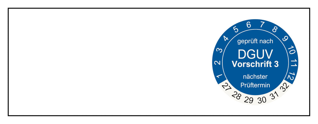 100 Kabelprüfplaketten DGUV V3 (blau) - 25 x 70 mm - 2027-2032 - nachhaltig (100 Stück, blau) 100 St