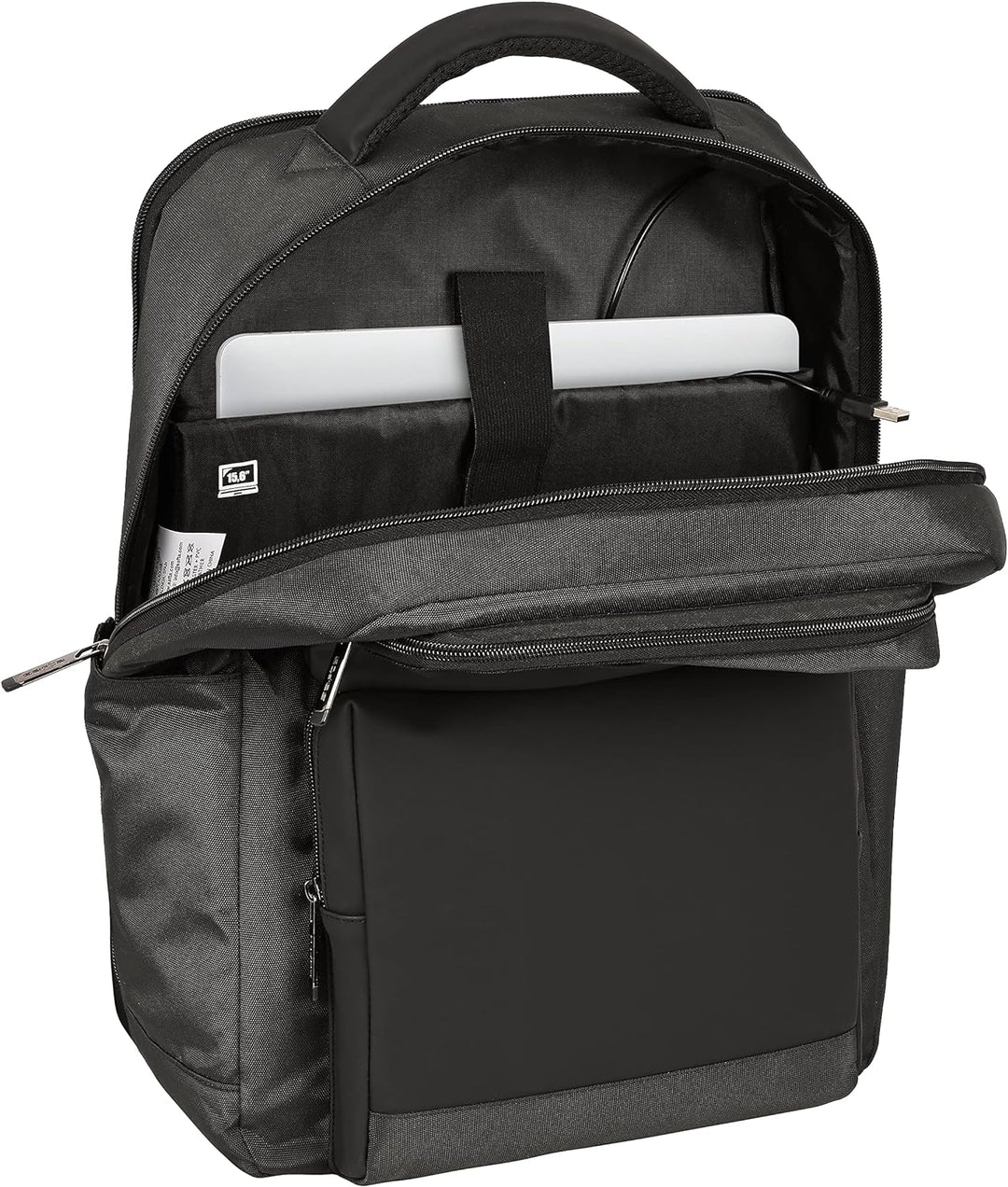 safta Unisex Kinder, 15,6 Zoll und USB Business Grey Rucksack mit 2 Taschen, 31 x 44 x 13 cm, bunt,