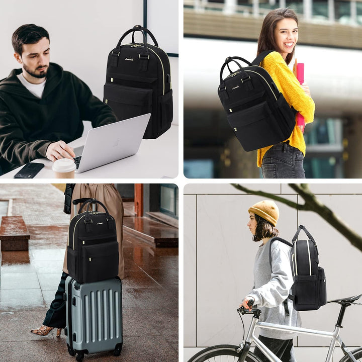 LOVEVOOK Rucksack Damen, 15,6 Zoll Laptop Rucksack Schulrucksack Mädchen Teenager mit Laptopfach, Wa