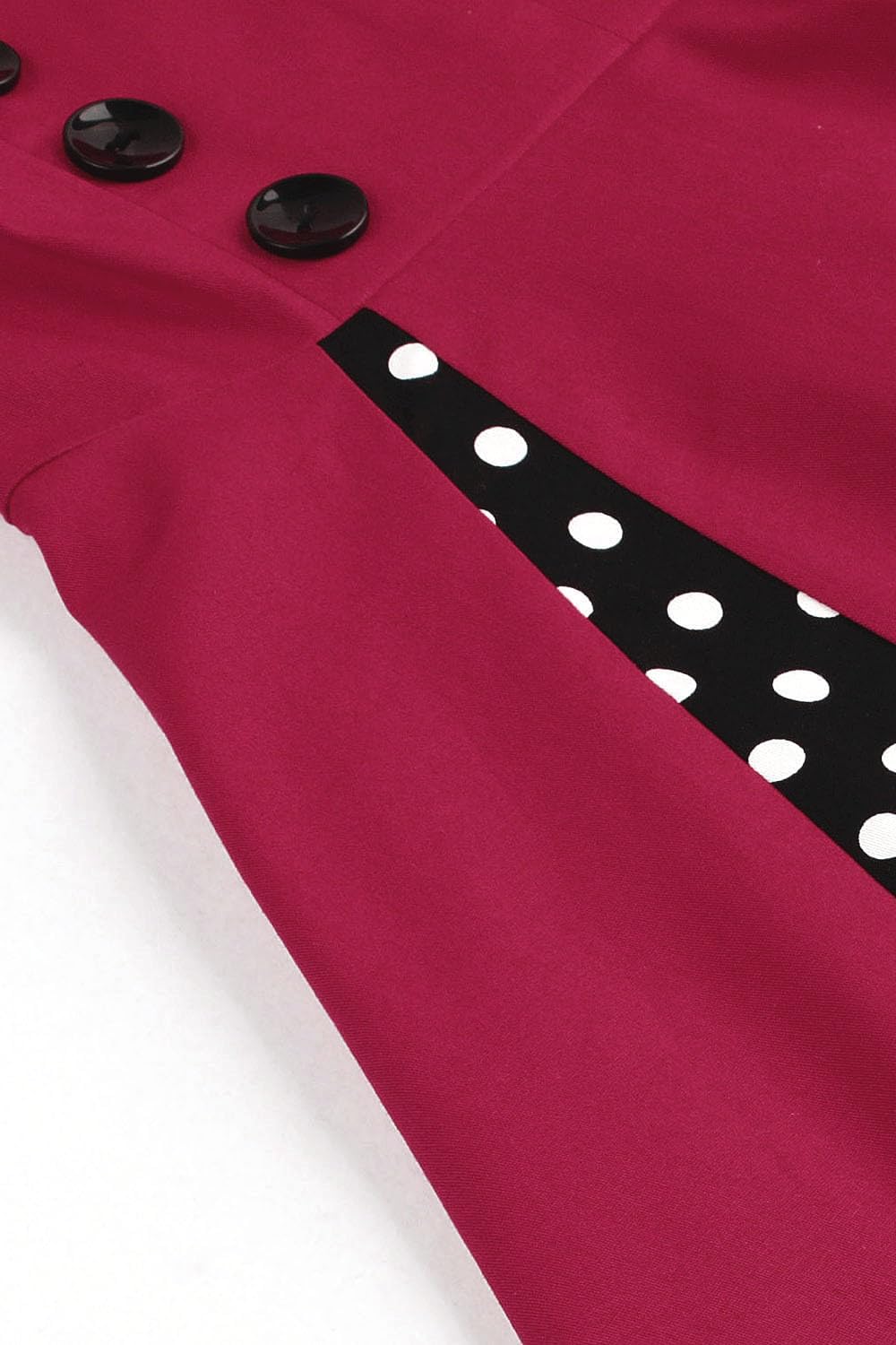 Axoe Damen 50er Jahre Kleider mit Gepunkte Rockabilly XXL Weinrot, XXL Weinrot