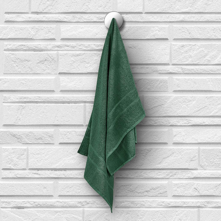 8 Stück Premium Frottee Handtücher 50x100 cm in dunkelgrün von StickandShine in 500g/m² aus 100% Bau