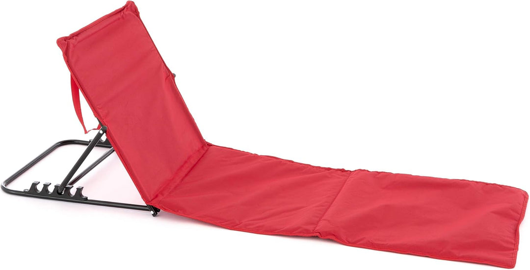 Nexos Trading 2er Set Strandmatte Beach-Matte gepolstert faltbar verstellbare Rückenlehne (Rot - ein