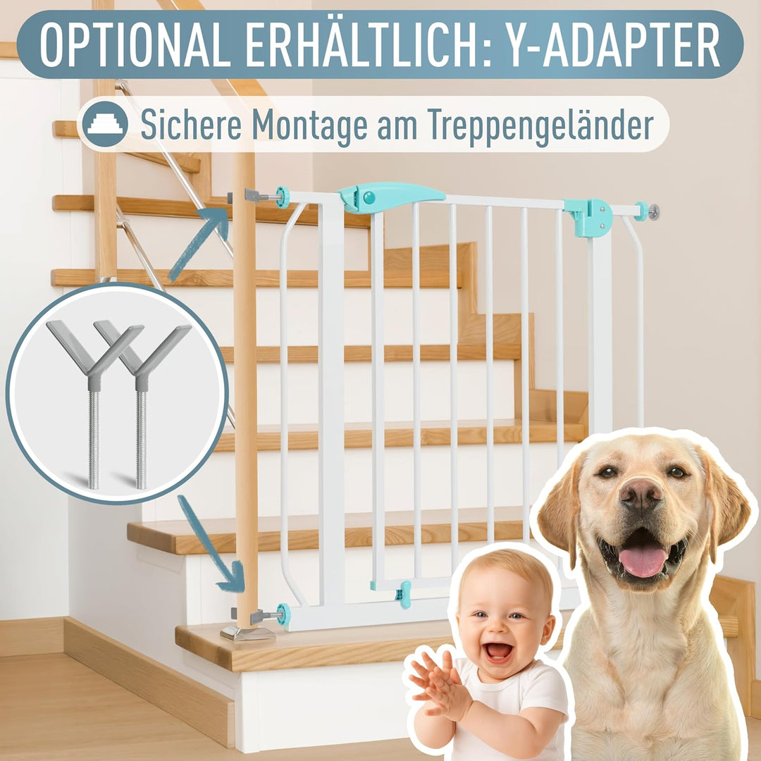 IB STYLE Türschutzgitter Berrin 120-130 cm, Treppengitter für Babys, Treppenschutzgitter ohne Bohren