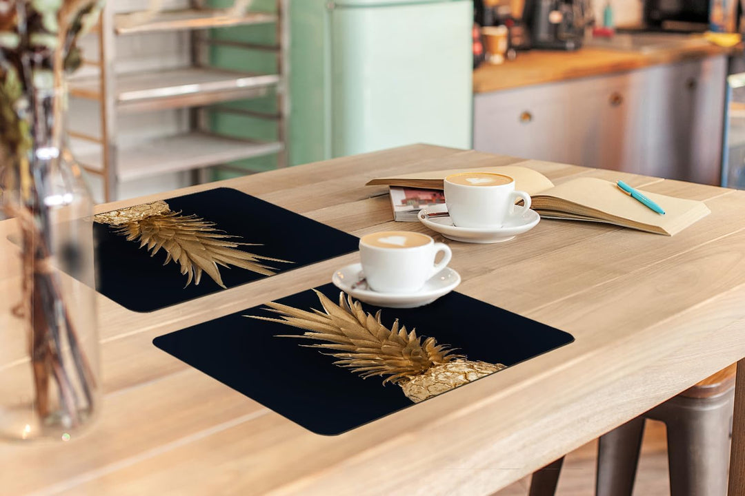 KitchenYeah© Platzsets Abwaschbar 6-Teilig 45x30 cm Tischsets Platzdeckchen rutschfeste Platzset Unt