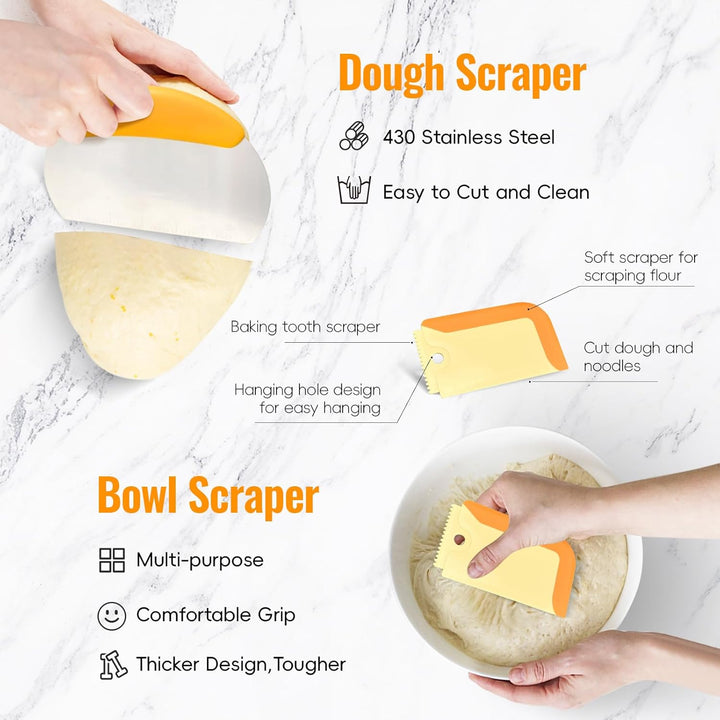 Gärkörbchen Set Sauerteig für Zum Brotbacken: Gärkorb Rund 23 cm Oval 25 cm Brot Backen Zubehör Set