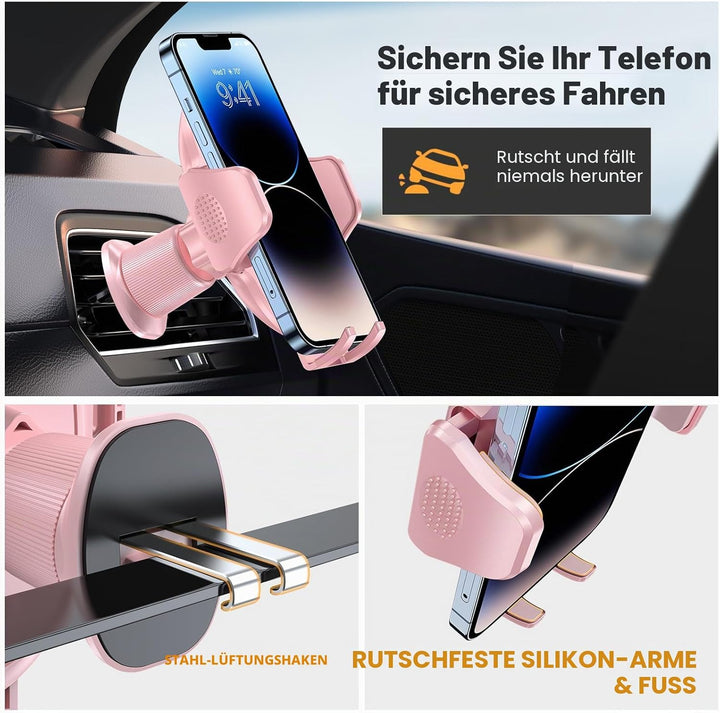 Miracase Handyhalterung Auto [Stabilere Doppelhaken] Handyhalter für Autos Lüftung Universale, Kfz H