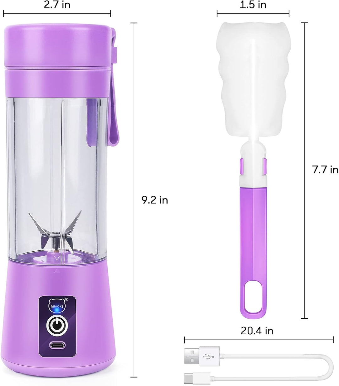 MIAOKE Tragbarer Mixer, Persönlicher Mini-Saftmixer mit Sechs Klingen in 3D, über USB aufladbar, Ent