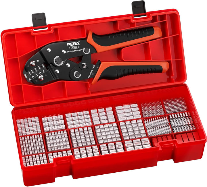 PEBA Premium Crimpzangen Set inkl. 24 Stile JST-PH 2.0mm Steckverbinder und JST-SYP Stecker - Profi