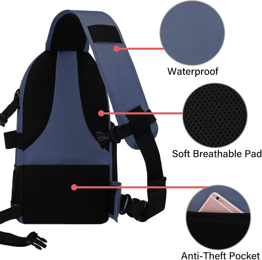 MOSISO Kameratasche Brust, DSLR/SLR/Spiegellose Kamera Rucksack Tasche Stossfester Fotografie Rucksa