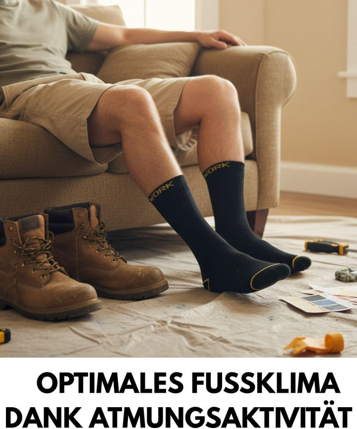 Herren Arbeitssocken (10 oder 20 Paar) WORK Socken Baumwolle 43-46 20 Paar | Schwarz, 43-46 20 Paar