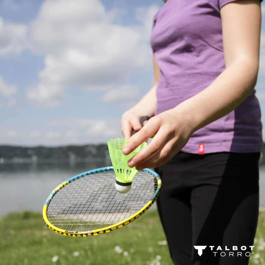 Talbot Torro Badminton-Set Family, Komplettset mit 2 Juniorschläger 53 cm, 2 Standardschläger, 3 Fed