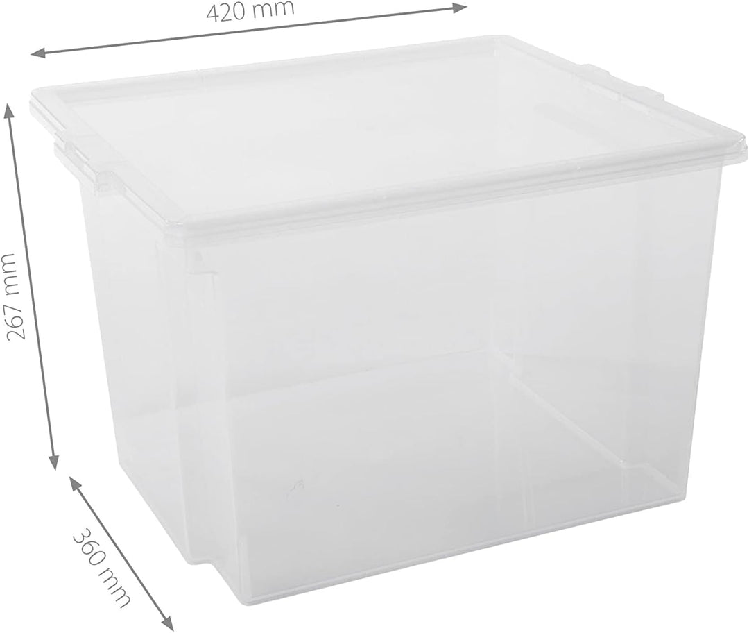 Iris Ohyama, 3er-Set, Aufbewahrungsboxen, 30 L, mit Deckel, stapelbar, Garage, Schlafzimmer, Wohnzim
