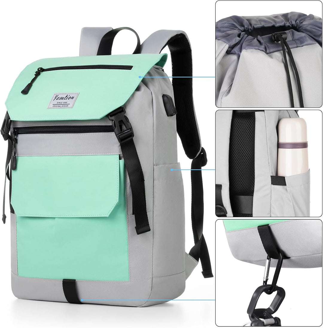 YAMTION Rucksack Teenager Mädchen mit 17 Zoll Laptopfach Schultasche Jungen Schulranzen Rucksack Lap