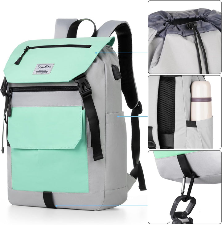 YAMTION Rucksack Teenager Mädchen mit 17 Zoll Laptopfach Schultasche Jungen Schulranzen Rucksack Lap
