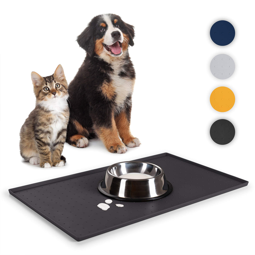 Everanimals Napfunterlage Katzen 40x60 cm - Napfunterlage Hund mit erhöhtem Rand - wasserdichte Hund