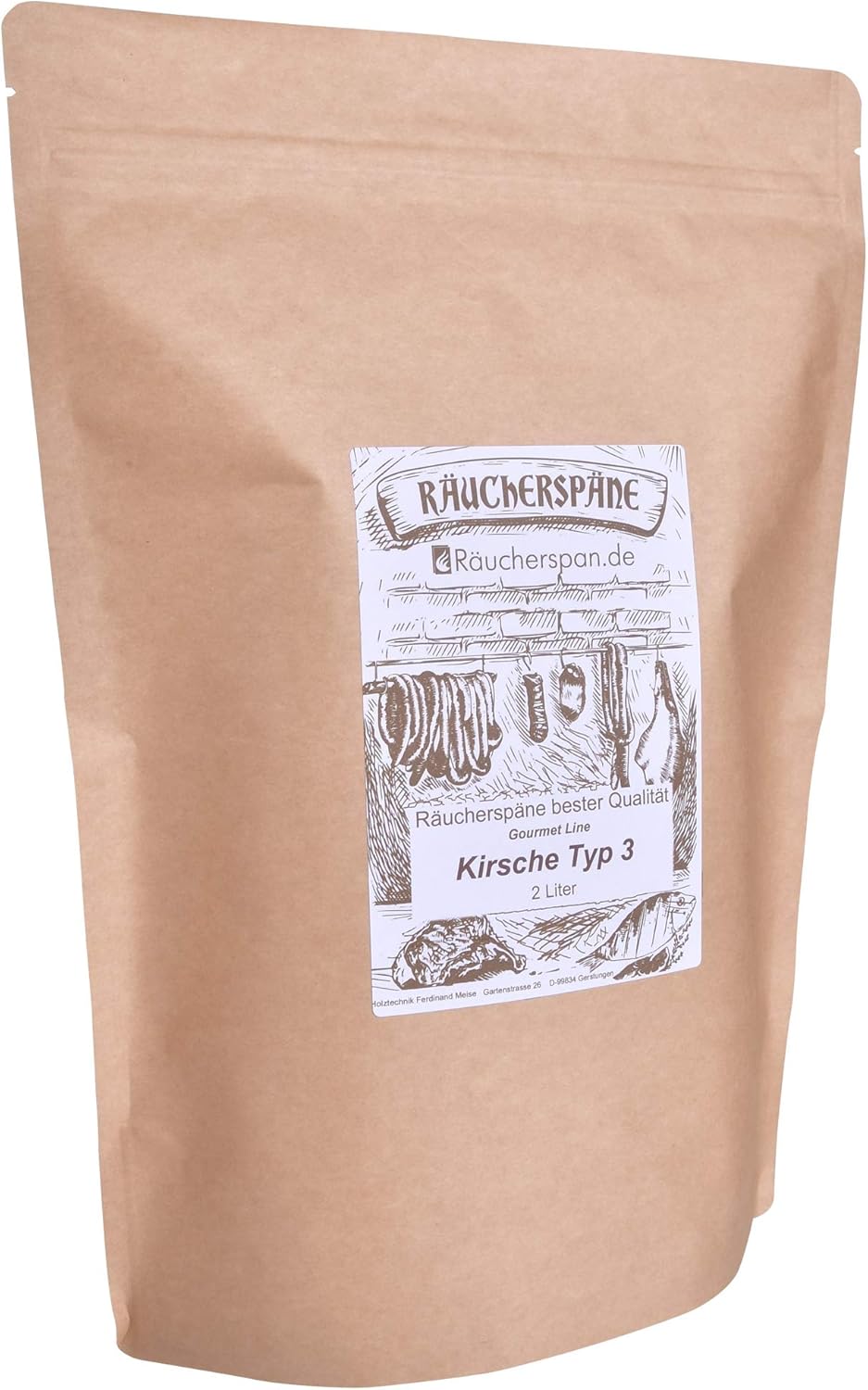 Räucherspan.de - Räucherchips aus Kirsch-Holz 2 L- feine Späne 0,3-1 mm Sparbrand geeignet Kirsche -
