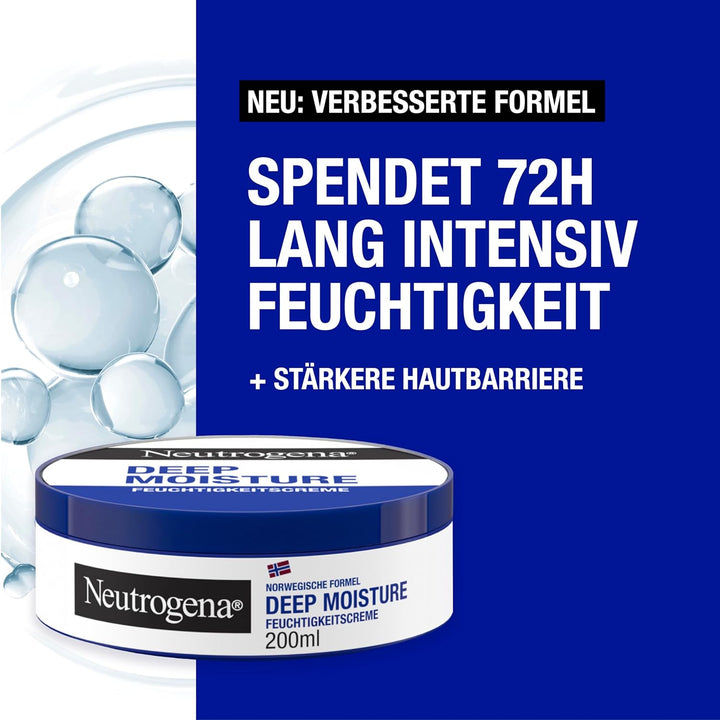 Neutrogena Deep Moisture Körpercreme 6x200 ml, nicht fettende Feuchtigkeitscreme mit 10 Prozent Glyc