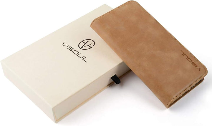 VISOUL iPhone 11 Hülle, Stossfeste Handyhülle [Erstklassiges Rindsleder] [RFID Blocker], TPU Schutzh