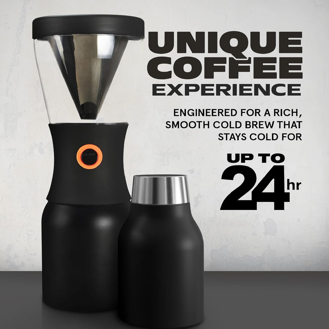 Asobu - Cold Brew Kaffeebereiter | Teebereiter to go mit Sieb schwarz, 50