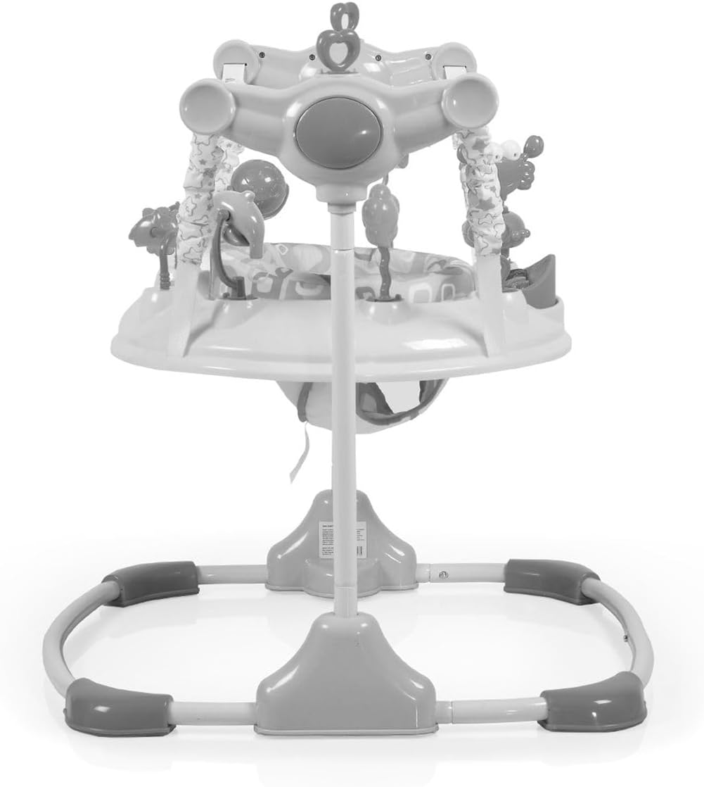 Hopser Vista mit Spielcenter, Musik, Licht, MP3-Anschluss, Höhe einstellbar Grau Türkis, Grau Türkis