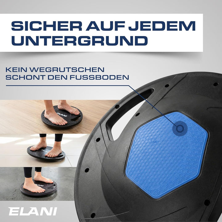 ELANI Rutschfestes Premium Balance-Board, Robustes Wackelbrett für Physiotherapie zur Stärkung der B