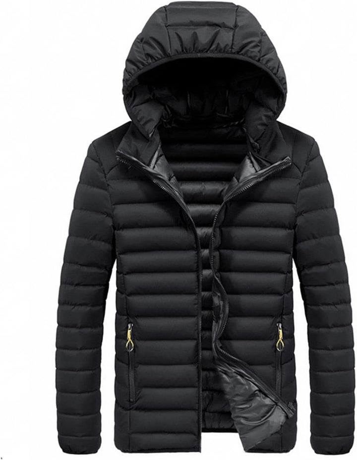 Celucke Daunenjacke Herren Steppjacken Slim Fit mit Kapuze Softshelljacken Casual Reissverschluss Üb