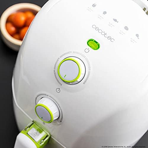 Cecotec Heissluftfritteuse 1,5 L Cecofry Compact Rapid White. 900 W, Ohne Öl, Thermostat, einstellba