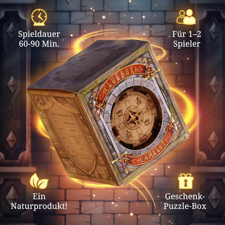 iDventure Cluebox - Das Geheimnis von Camelot - Escape Room Spiel - 3D Holzpuzzle - Sequenzielle Gel