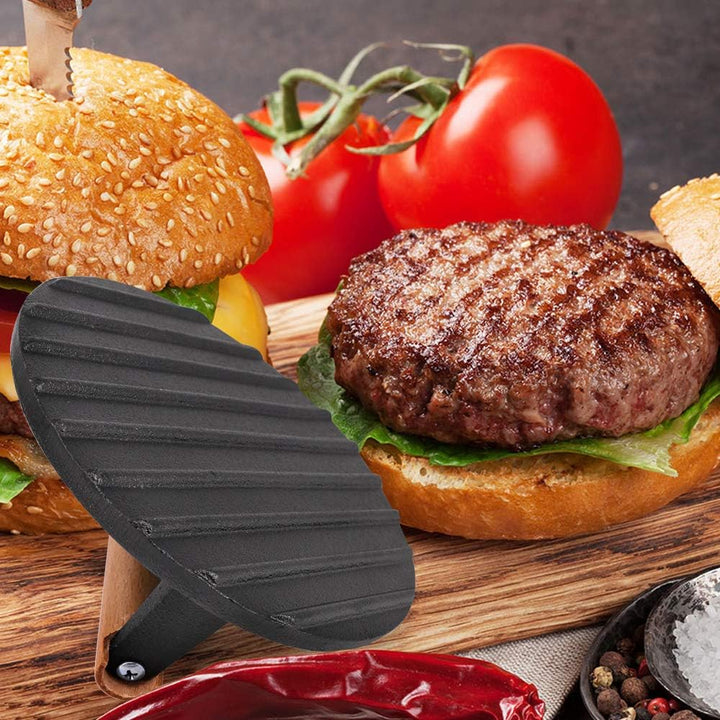 porlik Burgerpresse Gusseisen,Gro?er Burger Smasher (17.7cm) mit hitzeabweisendem Griff,Burger Press