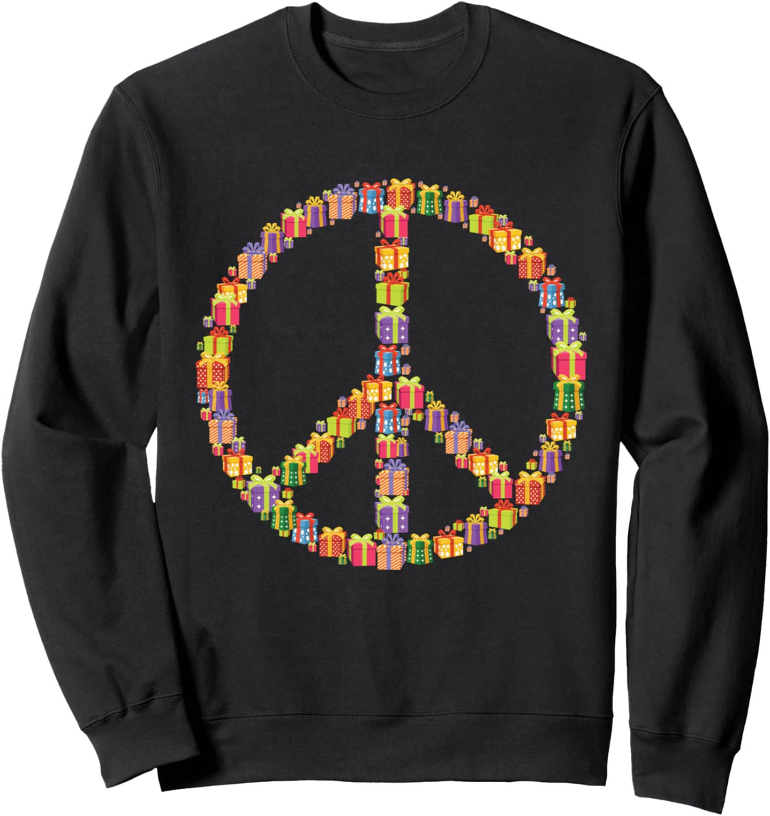 Friedenszeichen Weihnachten Weihnachtsmann Retro Hippie Happ Sweatshirt