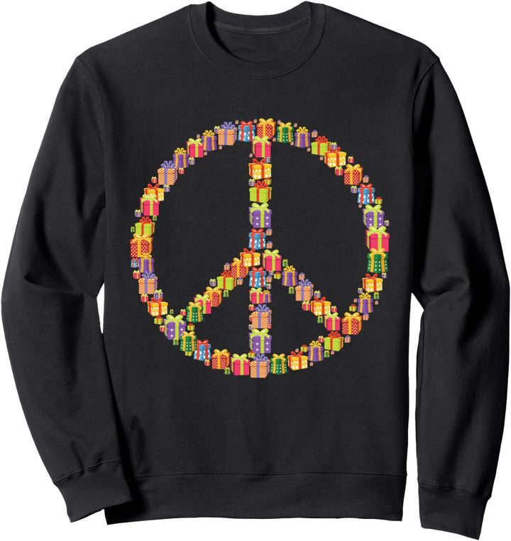 Friedenszeichen Weihnachten Weihnachtsmann Retro Hippie Happ Sweatshirt