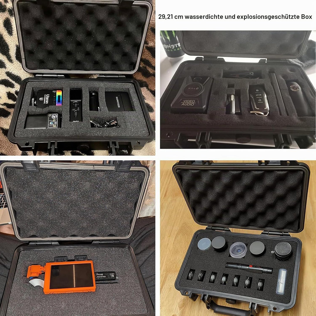 CASOMAN 11.5-Inch Water-proof & Explosion-Proof Box, with Cush- Proof Sponge, IP67 Water Proof Grade