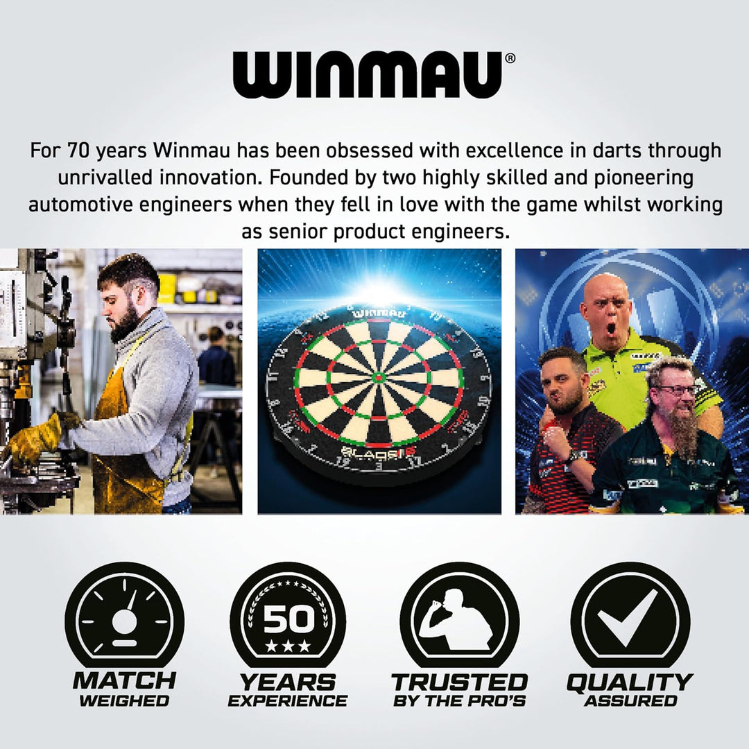 WINMAU Solaris Pro Specialist Dartpfeile-Set, Wolframstahl, mit Flights und Schäften (Stiele) 21 g u